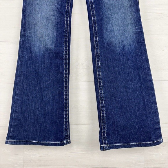 Ariat Real Rosy Denim Jeans Women 29R (29x32) Low Rise Boot Cut Blue Dark Wash - Picture 5 of 15